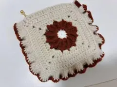 ハンドメイド かぎ針編みポーチ