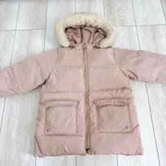 ZARA フード付きダウンコート 2-3歳 ピンク