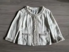 M-PREMIER ノーカラージャケット 36 アイボリー