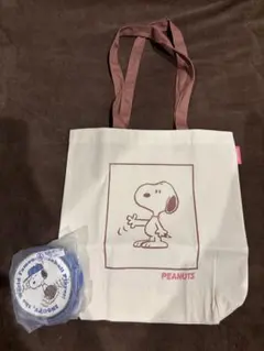 スヌーピートートバッグ＆丸形ポーチ
