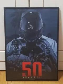 LAドジャース ムーキーベッツ MLB！A3サイズポスターフレーム付き⑤