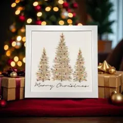 414.ファブリックフレーム　刺繍フレーム　クリスマスツリー　インテリア　卓上