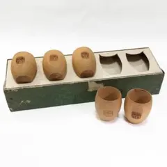 ぐい呑み ヒノキ 5客セット 木製 お猪口 箱入り