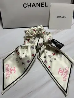 CHANEL シャネル シルク リボンシュシュ ヘアアクセサリー 正規未使用品