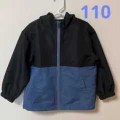 【美品】devirock はっ水バイカラーウインドブレーカー　110 黒/青