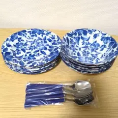 Aito 花柄皿2種セット　スプーン付きのサムネイル