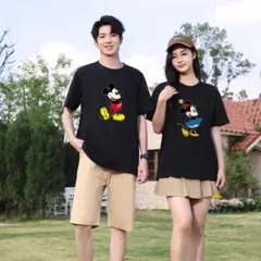 一度も使用していない ミッキー＆ミニー プリント 半袖 T シャツ BX130