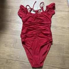 試着のみ　赤　ワンピース水着