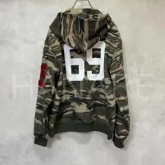迷彩ジップパーカー フーディーbless u antimid ideaswam似