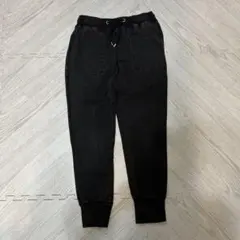 GU　ジーユー　デニムスウェットイージーパンツM　ブラック　ウォッシュ加工