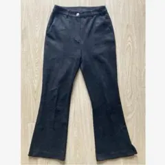 JEANASIS 黒 ヌバックライク フレアパンツ カジュアル ブラック M