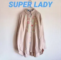 SUPER LADY 幾何学模様刺繍 長袖シャツのサムネイル