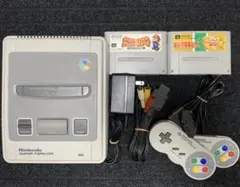 【スーパーファミコン 本体・コントローラー2個・コード2本・ソフト2本 セット】