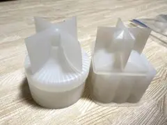 シリコンモールドレジン蓋付き壺浅め2個セット