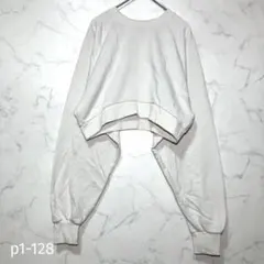 Bershka クロップドスウェット 短丈 アイボリー トレンド 【S】のサムネイル