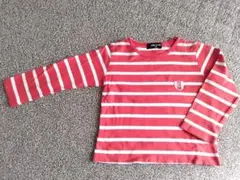 COMME CA ISM 赤　白　ボーダー　長袖カットソー　90