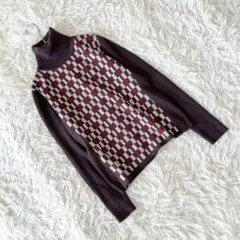 《トランスワーク》 (40) 羊毛タートルネックリブニット カジュアル 秋冬