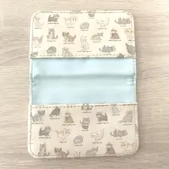 極美品＊フランシュリッペ　ねこ図鑑カードケース　ベージュ　猫