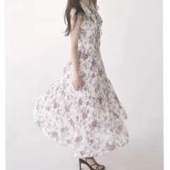 【新品】snidel スナイデル　25SS プリーツプリントワンピース