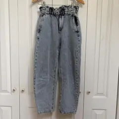 ZARA ウエストゴム ライトブルーデニムパンツ