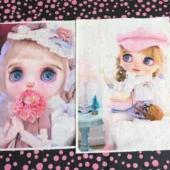 ⑥未使用　可愛い女の子パネル生地（綿麻）2枚＆ロラライハリス生地です。