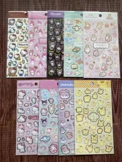 【新品未使用】サンリオキャラクターズ 箔押しシール 9枚セット まとめ売り