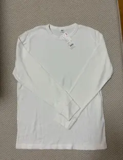 ユニクロ　メンズ　ワッフルクルーネックT