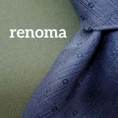 renoma レノマ　シルク ネクタイ ダークブルー