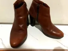 本革　ブラウン／ショートブーツ／ブーティー／23.0/36