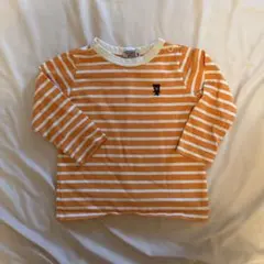 ミキハウス ダブルビー⭐️DOUBLE.B⭐️オレンジストライプ長袖Tシャツ⭐️90