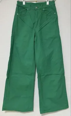 H&M DIVIDED グリーン ワイドレッグパンツ