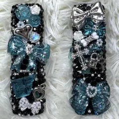 IQOS アイコス　イルマワン　イルマi ケース　デコ　ブルー×ブラック