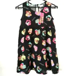 ディズニー　プリンセス　総柄　ワンピース　ラプンツェル　ベル　アリエル　白雪姫