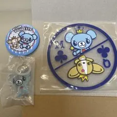 ナルミヤキャラクターズ 刺繍缶バッジ　めじるしアクセサリー　ラバーコースター