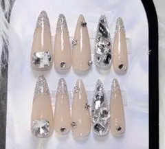 韓国　ギャル　フラッシュネイル　ロング　スナ系　量産型　y2k ワンホン