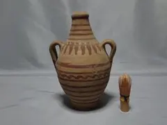 時代提げ物　武具　刀装具　古竹編細工　朱塗根来塗　薬入　火薬入　V　R5002 時代提げ物 武具 刀装具 古竹編細工 朱塗根来塗 薬入 火薬入 V R5002