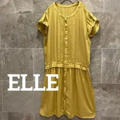 ELLE エル ワンピース チュニック マスタード イエロー レース 40 上品のサムネイル