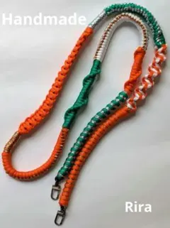 スマホショルダーストラップ オレンジ 緑 白