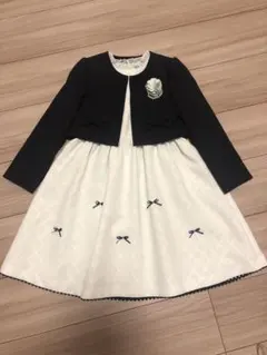 フォーマル ネイビー ジャケット・ミントグリーンドレス120 黄緑　CHOPIN