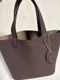 chiiiibag レッド ミニレザー トートバッグ - メルカリ