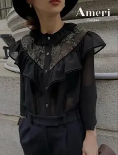 Ameri VINTAGE GLITTER EMBROIDERY BLOUSEのサムネイル