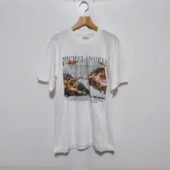 ☆ 希少 90’S デッドストック ミケランジェロ アダムの創造 Tシャツ M
