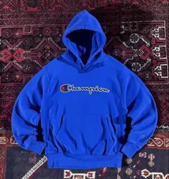 champion リバースウィーブ プルオーバー パーカー ブルー L
