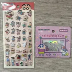 新品2点★クレヨンしんちゃん フレークシール ましゅまろシール ぷっくりシール