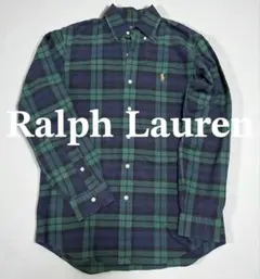 使用感なし★定番Ralph Lauren ボタンダウンチェック柄長袖シャツ