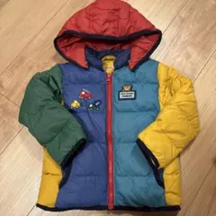 MIKI HOUSE マルチカラーダウンコート 100