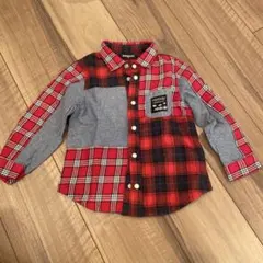 チェック柄 長袖シャツ サイズ100cm