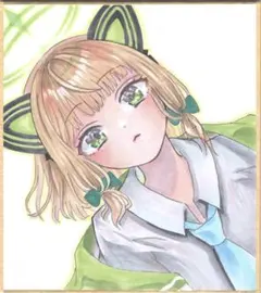 五*月様 ファンアート ブルアカ 才羽ミドリ メイドミドリ 手描き