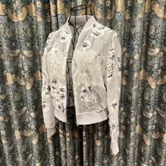 花柄レース シースルー ノーカラージャケットのサムネイル