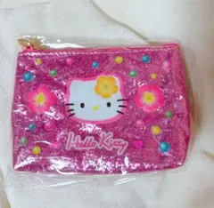 サンリオ キティ Hello Kitty グリッターポーチ ハイビスカス 未開封
